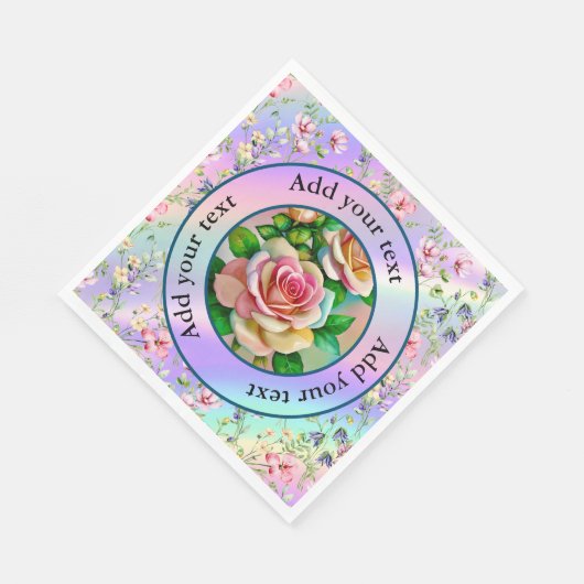 Elegantie Rozen Roze en Gele Waterverf Pastel Servet (Hoek)