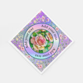 Elegantie Rozen Roze en Gele Waterverf Pastel Servet (Hoek)