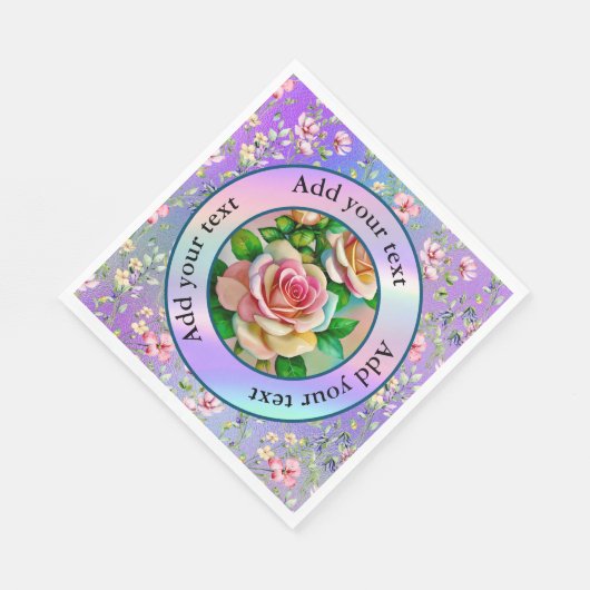 Elegantie Rozen Roze en Gele Waterverf Pastel Servet (Hoek)