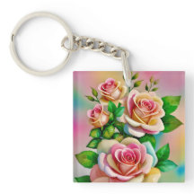 Elegantie Rozen Roze en Gele Waterverf Pastel