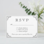 elegantie RSVP bruiloft antwoord kaarten (Staand voorkant)