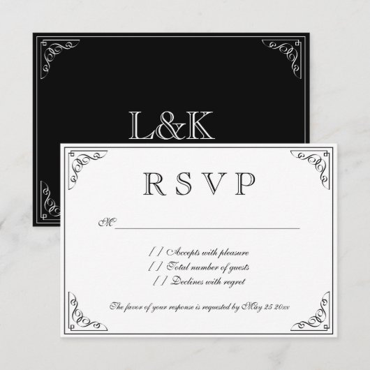 elegantie RSVP bruiloft antwoord kaarten (Voorkant / Achterkant)