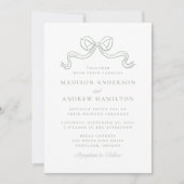  Elegantie Sage Groene Boog Bruiloft Kaart (Voorkant)