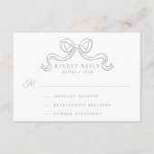  Elegantie Sage Groene Boog Bruiloft RSVP Informatiekaartje (Voorkant)