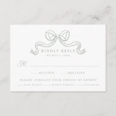  Elegantie Sage Groene Boog Trouwmaaltijd RSVP Informatiekaartje (Voorkant)