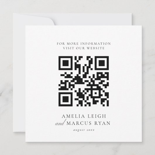 Elegantie Script bruiloft details Kaart (Achterkant)