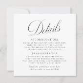  Elegantie Script bruiloft details Kaart (Voorkant)