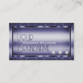 Elegantie Shimmery Blauw Stijlvol Edel met Diamant Visitekaartje (Voorkant)