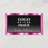 Elegantie Shimmery Roze Zwart Gradient met Logo Visitekaartje (Voorkant)