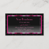 Elegantie Shimmery Roze Zwart Ombre met Monogram Visitekaartje (Achterkant)