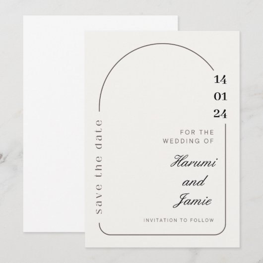 Elegantie Sla de datum op Kaart (Voorkant / Achterkant)