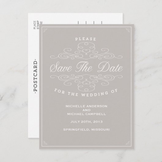  ELEGANTIE | SLA HET BRIEFKAART DATUM OP (Voorkant / Achterkant)