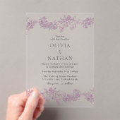 Elegantie: Stoffig Roos Blush Bloemen bruiloft Acryl Uitnodigingen (Insitu (Draagbaar))