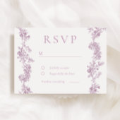 Elegantie: Stoffig Roos Blush Bloemen bruiloft RSVP Kaartje