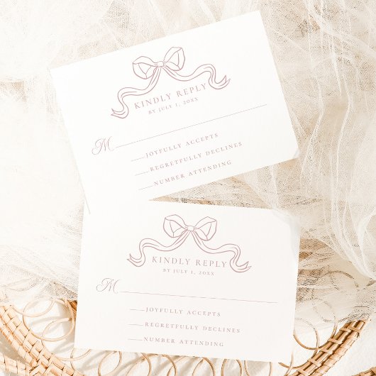  Elegantie Stoffig Roos Boog Bruiloft RSVP Informatiekaartje