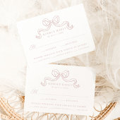  Elegantie Stoffig Roos Bow Trouwmaaltijd RSVP Informatiekaartje