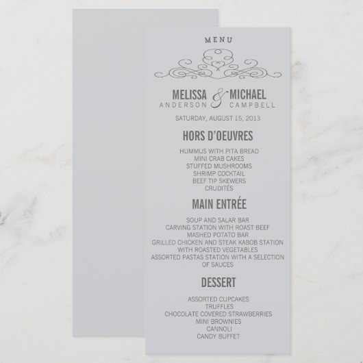  ELEGANTIE | TROUWMENU MENU (Voorkant / Achterkant)