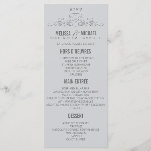  ELEGANTIE | TROUWMENU MENU (Voorkant)