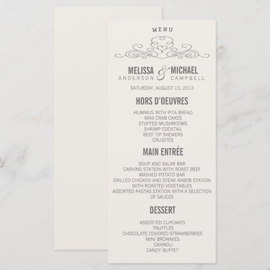  ELEGANTIE | TROUWMENU MENU (Voorkant / Achterkant)