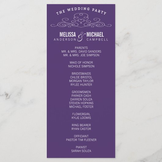 ELEGANTIE | TROUWPROGRAMMA PROGRAMMAKAART (Achterkant)