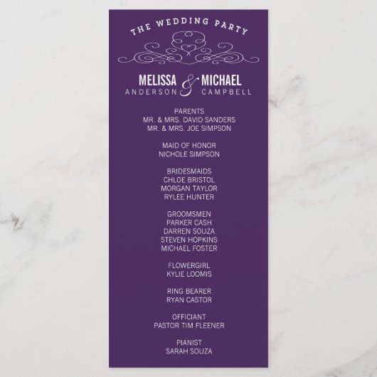  ELEGANTIE | TROUWPROGRAMMA PROGRAMMAKAART (Achterkant)