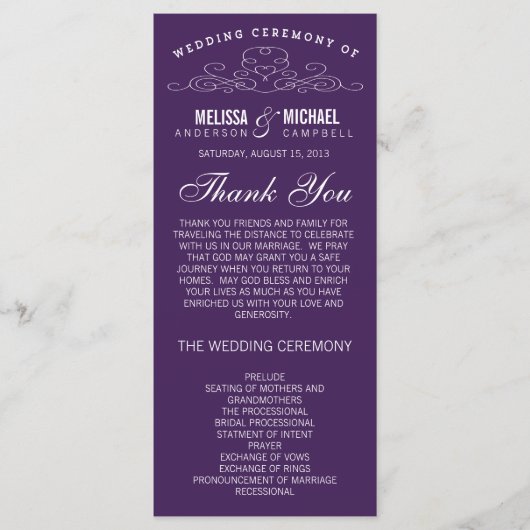  ELEGANTIE | TROUWPROGRAMMA PROGRAMMAKAART (Voorkant)