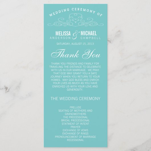 ELEGANTIE | TROUWPROGRAMMA PROGRAMMAKAART (Voorkant)