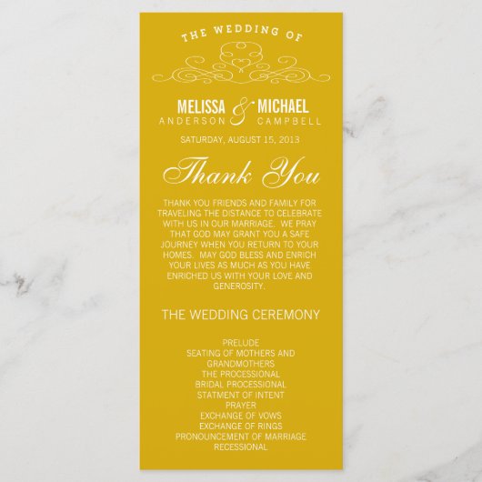 ELEGANTIE | TROUWPROGRAMMA PROGRAMMAKAART (Voorkant)