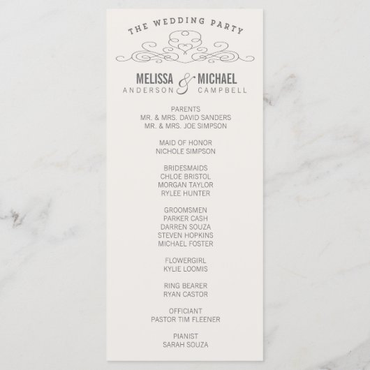 ELEGANTIE | TROUWPROGRAMMA PROGRAMMAKAART (Achterkant)