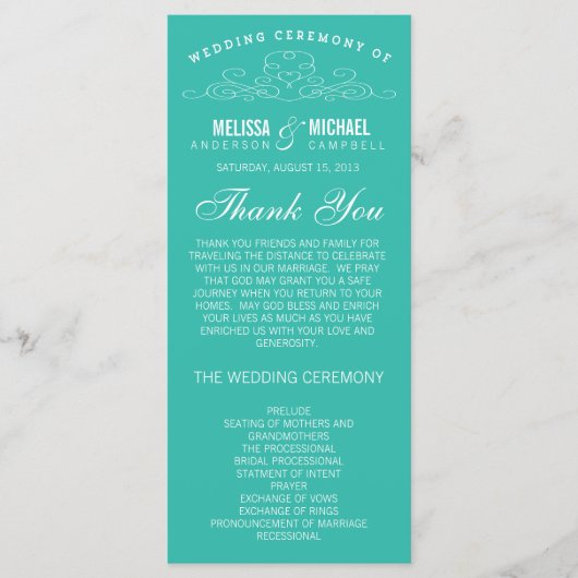 ELEGANTIE | TROUWPROGRAMMA PROGRAMMAKAART (Voorkant)