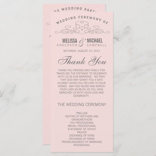  ELEGANTIE | TROUWPROGRAMMA PROGRAMMAKAART (Voorkant / Achterkant)