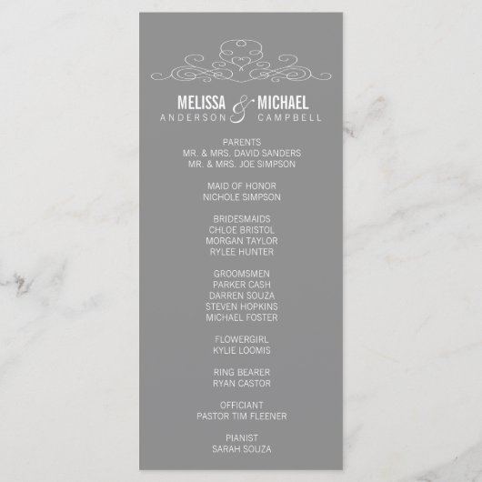 ELEGANTIE | TROUWPROGRAMMA PROGRAMMAKAART (Achterkant)