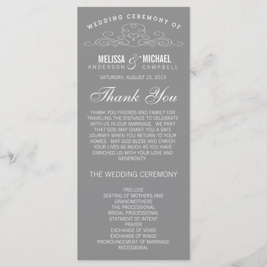 ELEGANTIE | TROUWPROGRAMMA PROGRAMMAKAART (Voorkant)