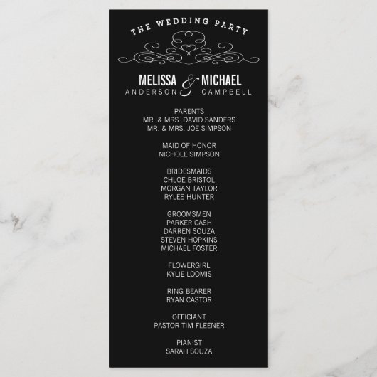 ELEGANTIE | TROUWPROGRAMMA PROGRAMMAKAART (Achterkant)