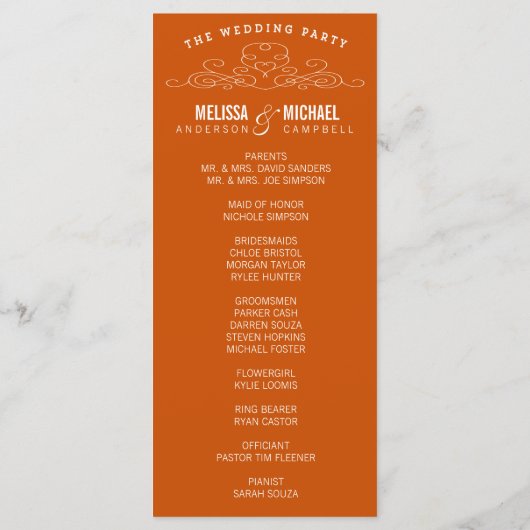 ELEGANTIE | TROUWPROGRAMMA PROGRAMMAKAART (Achterkant)