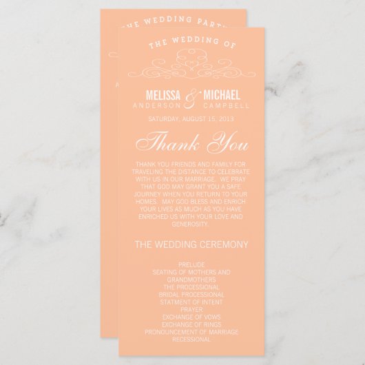  ELEGANTIE | TROUWPROGRAMMA PROGRAMMAKAART (Voorkant / Achterkant)