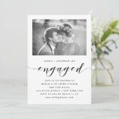 elegantie | Uitnodiging voor een verlovingsfeest m (Staand voorkant)