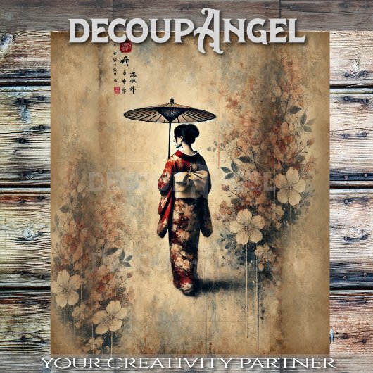 Elegantie van de Geisha – Decoupage Tissuepapier