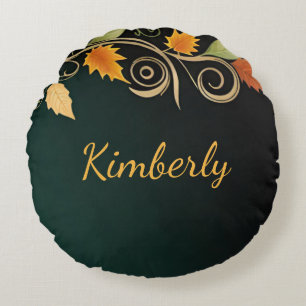 Elegantie van de Herfstbloesem Rond Kussen