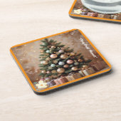 "Elegantie van de kerstboom" Bier Onderzetter (Linkerzijde)