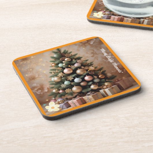 "Elegantie van de kerstboom" Bier Onderzetter (Linkerzijde)