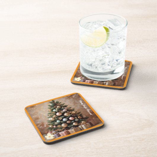 "Elegantie van de kerstboom" Bier Onderzetter (Rechterzijde)