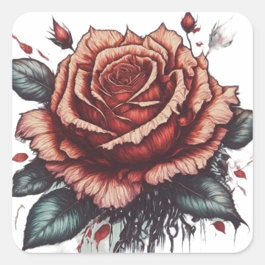 Elegantie van de natuur vierkante sticker (Voorkant)