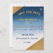 Elegantie van de sterrenhemel  Romantische 'Save t Kaart (Achterkant)