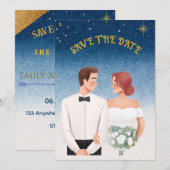 Elegantie van de sterrenhemel  Romantische Save th Kaart (Voorkant / Achterkant)