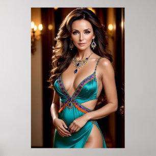 Elegantie van de Turkooizen Vrouw (3) Poster
