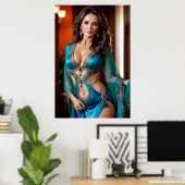 Elegantie van de Turkooizen Vrouw (5) Poster (Thuiskantoor)