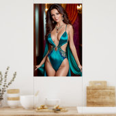 Elegantie van de Turkooizen Vrouw (6) Poster (Keuken)