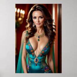 Elegantie van de Turquoise Vrouw (1) Poster