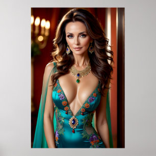 Elegantie van de Turquoise Vrouw (1) Poster